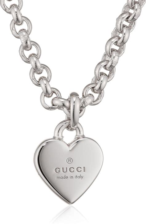 gucci trademark necklace gold|heart necklace with Gucci trademark.